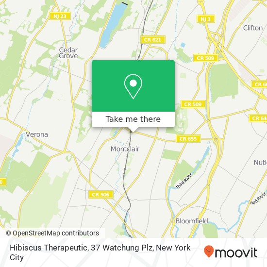 Hibiscus Therapeutic, 37 Watchung Plz map