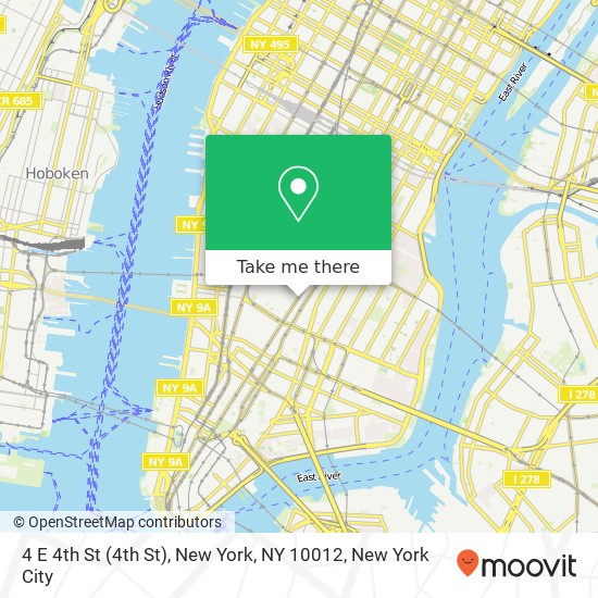 4 E 4th St (4th St), New York, NY 10012 map