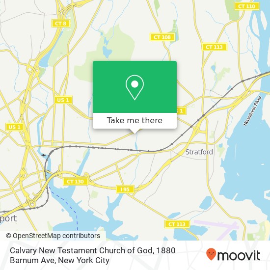 Mapa de Calvary New Testament Church of God, 1880 Barnum Ave