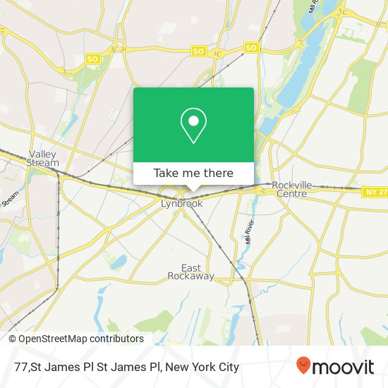 Mapa de 77,St James Pl St James Pl, Lynbrook, NY 11563