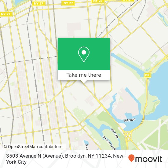 Mapa de 3503 Avenue N (Avenue), Brooklyn, NY 11234