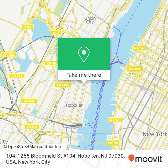 104, 1255 Bloomfield St #104, Hoboken, NJ 07030, USA map