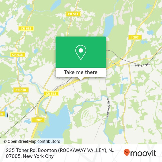 Mapa de 235 Toner Rd, Boonton (ROCKAWAY VALLEY), NJ 07005