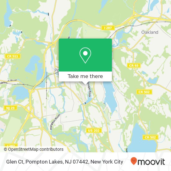 Mapa de Glen Ct, Pompton Lakes, NJ 07442