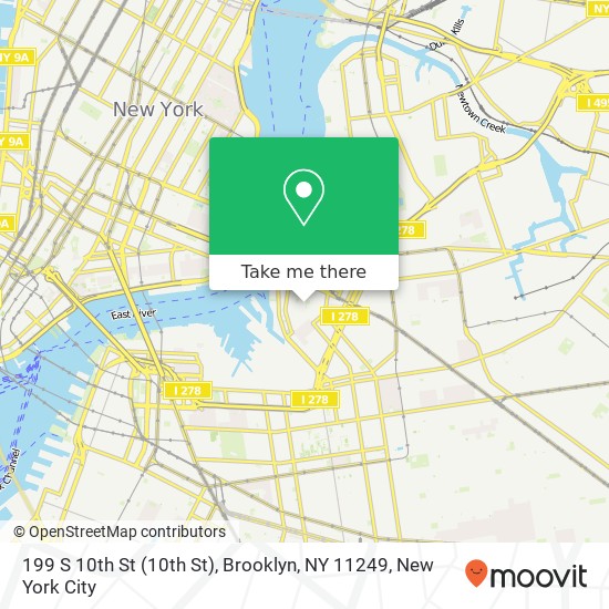 Mapa de 199 S 10th St (10th St), Brooklyn, NY 11249