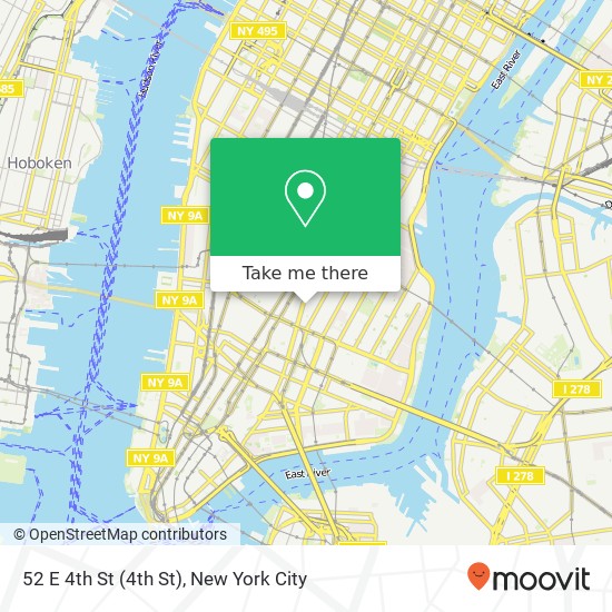 Mapa de 52 E 4th St (4th St), New York, NY 10003