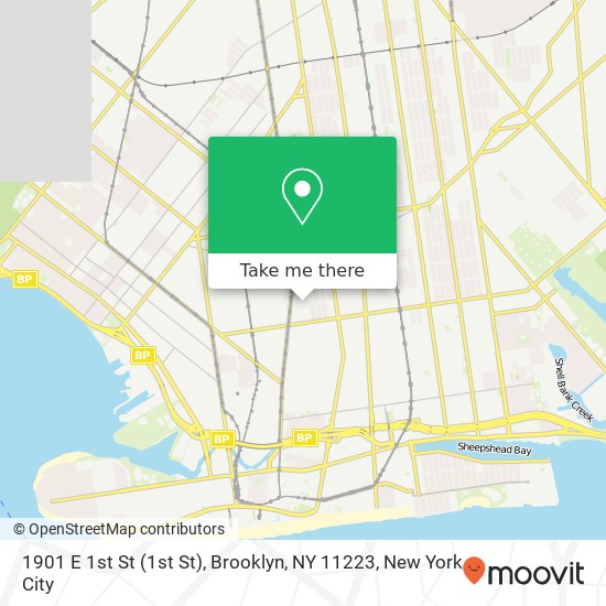 Mapa de 1901 E 1st St (1st St), Brooklyn, NY 11223