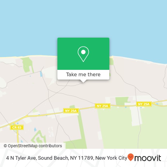 Mapa de 4 N Tyler Ave, Sound Beach, NY 11789