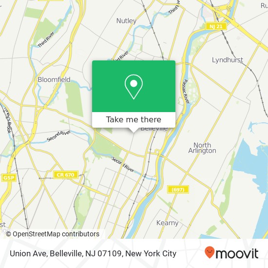 Union Ave, Belleville, NJ 07109 map