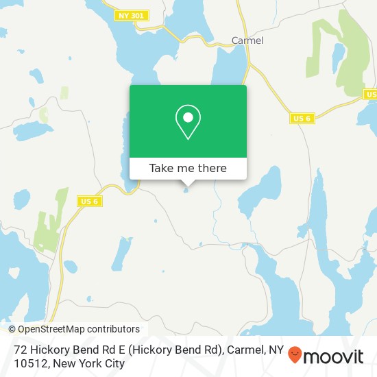 Mapa de 72 Hickory Bend Rd E (Hickory Bend Rd), Carmel, NY 10512