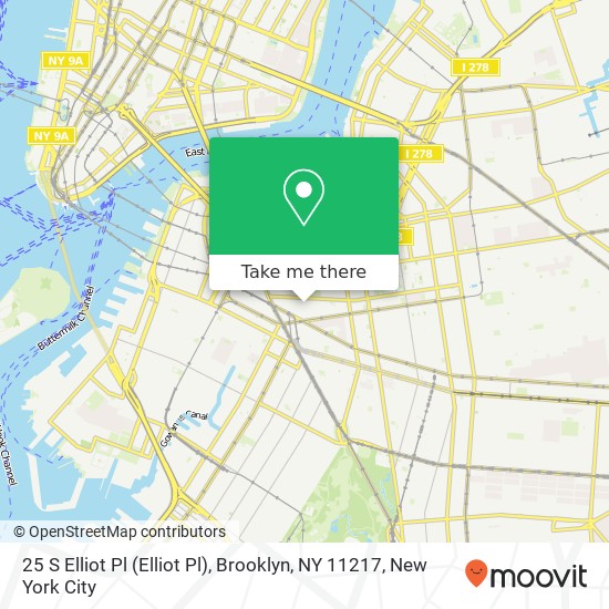 Mapa de 25 S Elliot Pl (Elliot Pl), Brooklyn, NY 11217