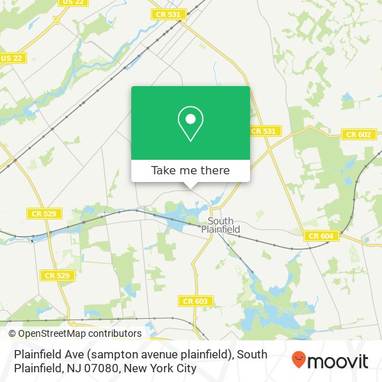 Plainfield Ave (sampton avenue plainfield), South Plainfield, NJ 07080 map