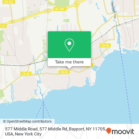 Mapa de 577 Middle Road, 577 Middle Rd, Bayport, NY 11705, USA