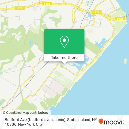 Mapa de Bedford Ave (bedford ave laconia), Staten Island, NY 10306
