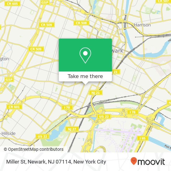Mapa de Miller St, Newark, NJ 07114