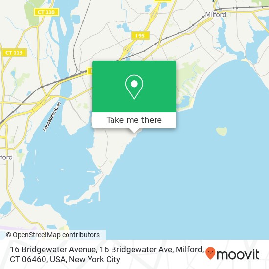Mapa de 16 Bridgewater Avenue, 16 Bridgewater Ave, Milford, CT 06460, USA