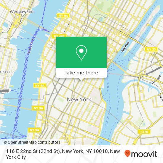 116 E 22nd St (22nd St), New York, NY 10010 map
