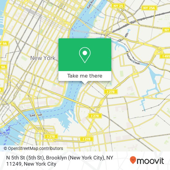 N 5th St (5th St), Brooklyn (New York City), NY 11249 map