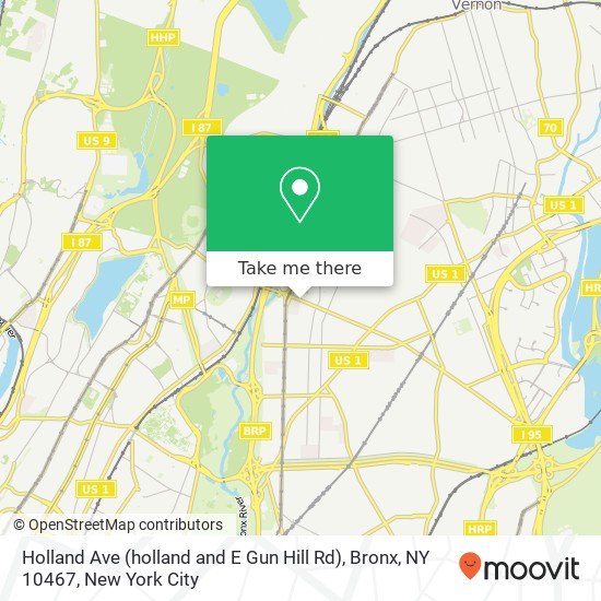 Mapa de Holland Ave (holland and E Gun Hill Rd), Bronx, NY 10467