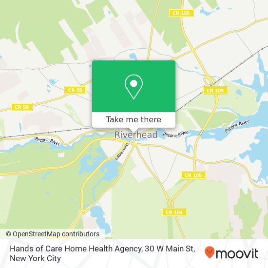 Mapa de Hands of Care Home Health Agency, 30 W Main St