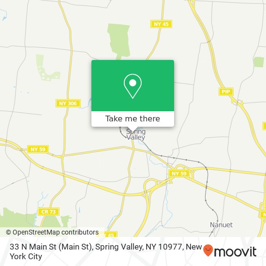 Mapa de 33 N Main St (Main St), Spring Valley, NY 10977