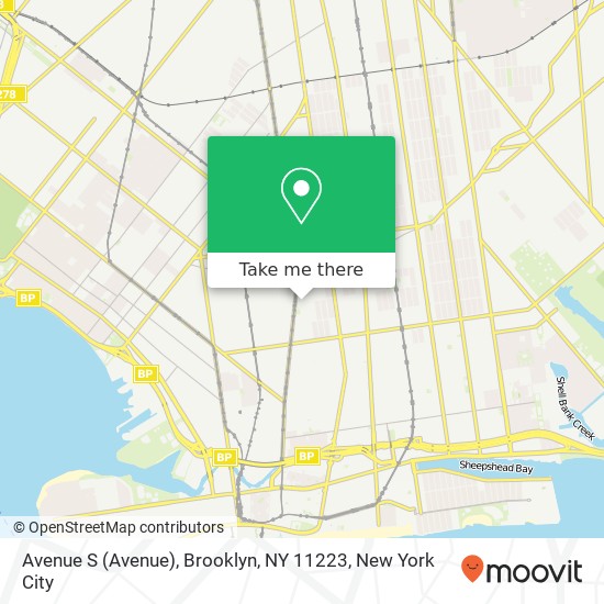 Mapa de Avenue S (Avenue), Brooklyn, NY 11223
