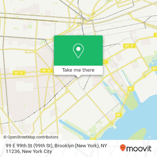 Mapa de 99 E 99th St (99th St), Brooklyn (New York), NY 11236