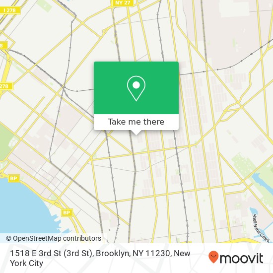 Mapa de 1518 E 3rd St (3rd St), Brooklyn, NY 11230