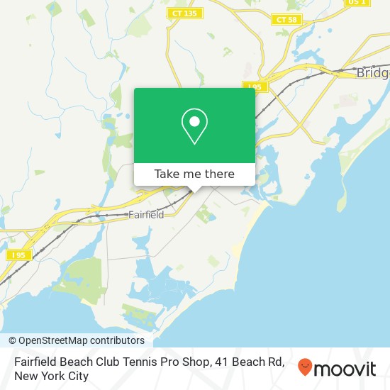 Fairfield Beach Club Tennis Pro Shop, 41 Beach Rd map