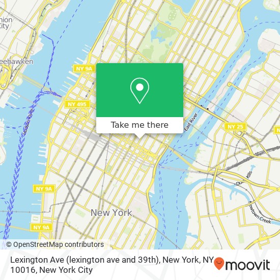 Lexington Ave (lexington ave and 39th), New York, NY 10016 map