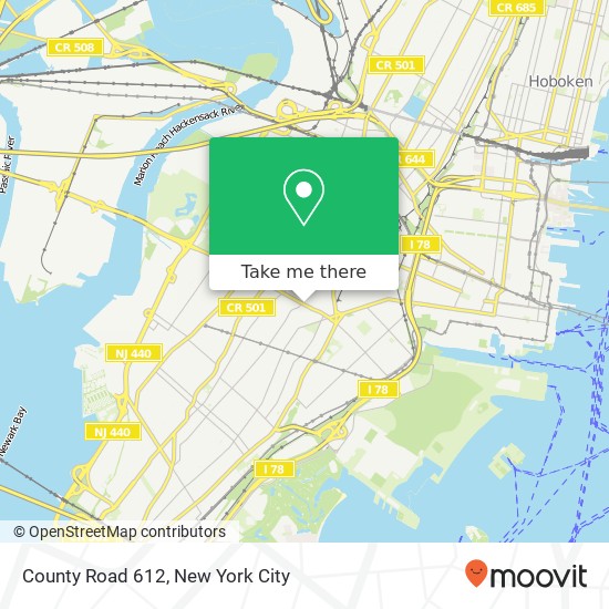 Mapa de County Road 612, County Rd 612, Jersey City, NJ, USA