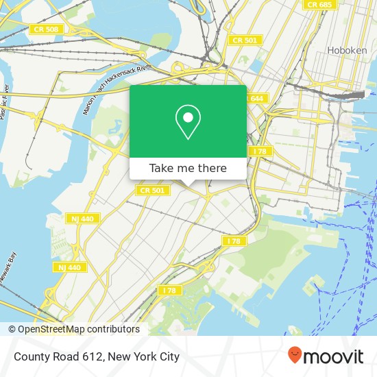 County Road 612, County Rd 612, Jersey City, NJ, USA map