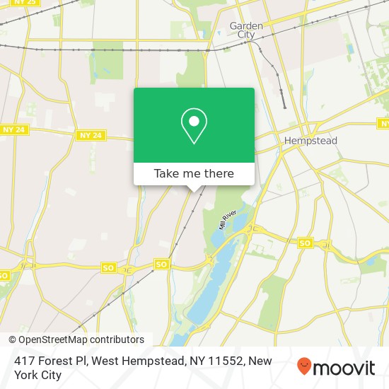 417 Forest Pl, West Hempstead, NY 11552 map