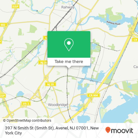 Mapa de 397 N Smith St (Smith St), Avenel, NJ 07001