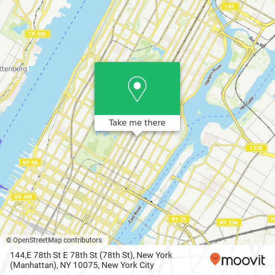 Mapa de 144,E 78th St E 78th St (78th St), New York (Manhattan), NY 10075