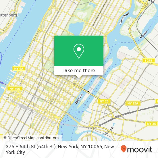 375 E 64th St (64th St), New York, NY 10065 map
