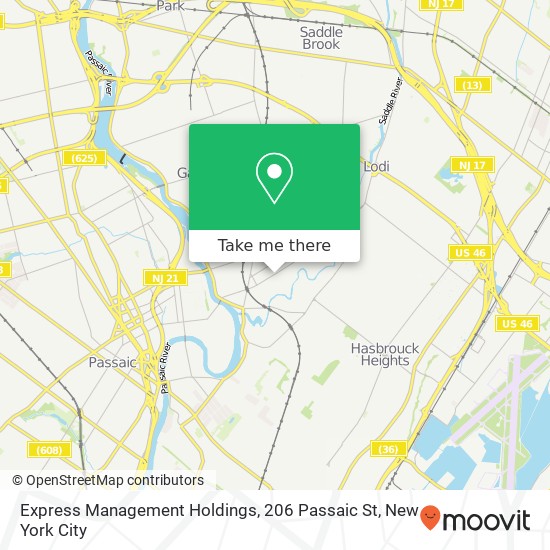 Mapa de Express Management Holdings, 206 Passaic St