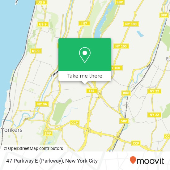 Mapa de 47 Parkway E (Parkway), Yonkers, NY 10701