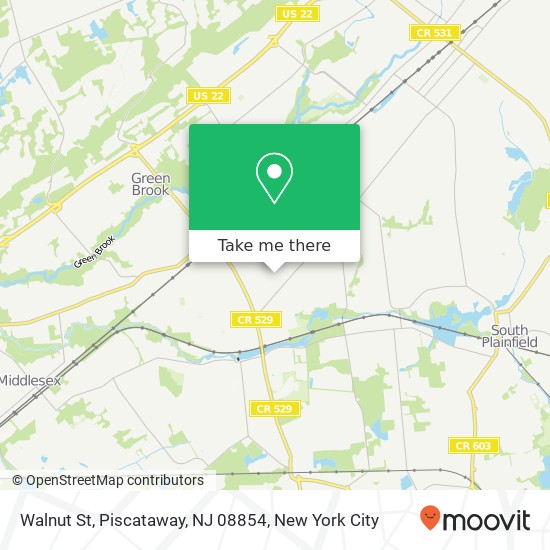 Mapa de Walnut St, Piscataway, NJ 08854