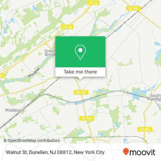Mapa de Walnut St, Dunellen, NJ 08812