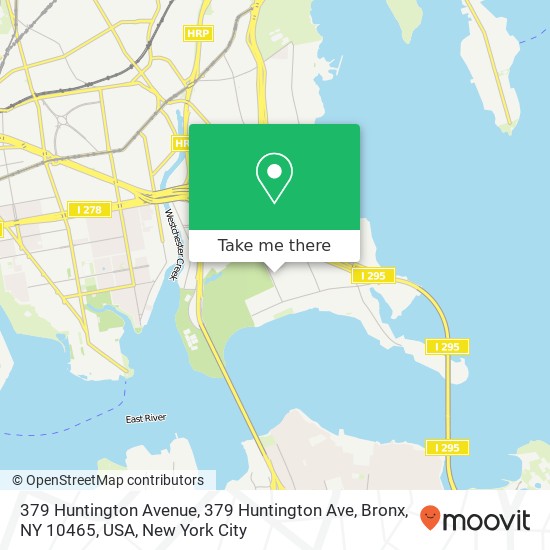 Mapa de 379 Huntington Avenue, 379 Huntington Ave, Bronx, NY 10465, USA