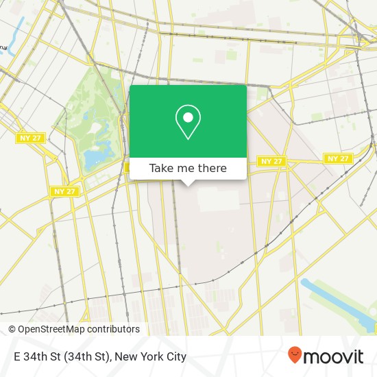 Mapa de E 34th St (34th St), Brooklyn (ny), NY 11203