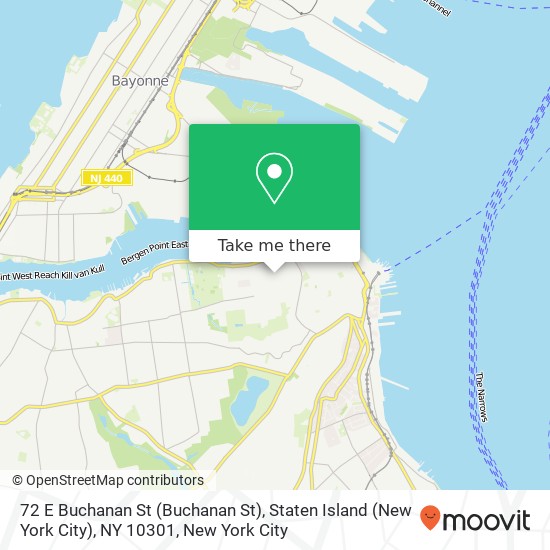 Mapa de 72 E Buchanan St (Buchanan St), Staten Island (New York City), NY 10301