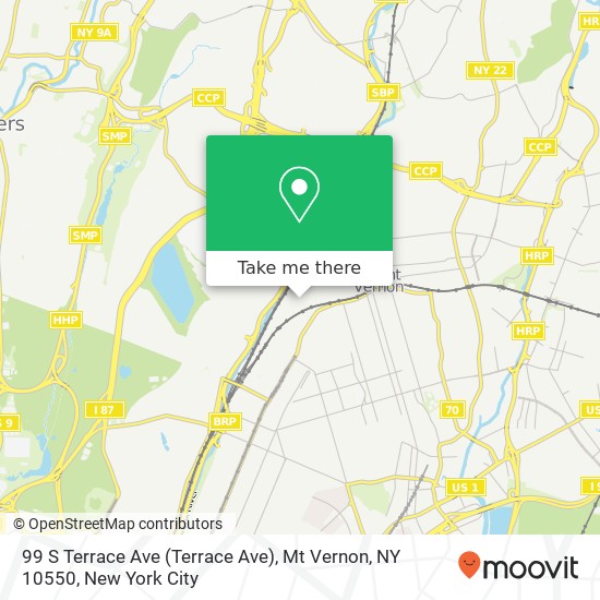 99 S Terrace Ave (Terrace Ave), Mt Vernon, NY 10550 map