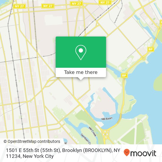 1501 E 55th St (55th St), Brooklyn (BROOKLYN), NY 11234 map