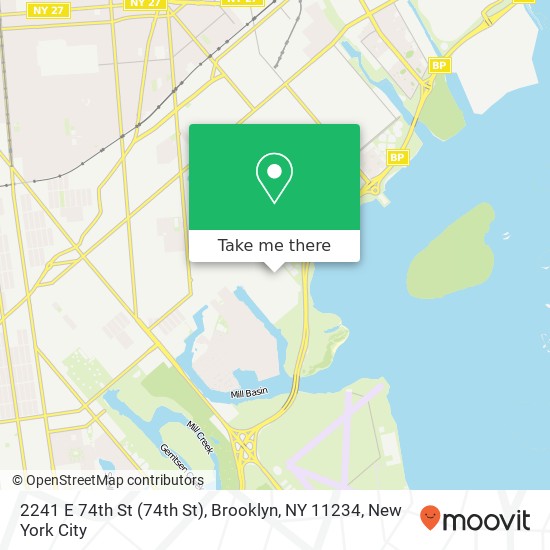 Mapa de 2241 E 74th St (74th St), Brooklyn, NY 11234