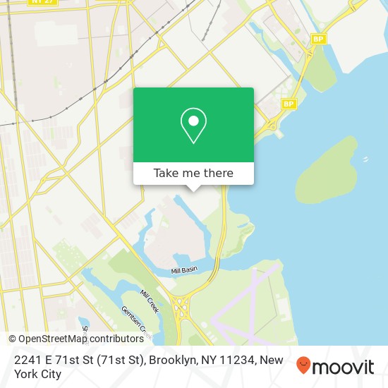 Mapa de 2241 E 71st St (71st St), Brooklyn, NY 11234