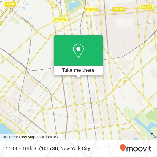 Mapa de 1138 E 10th St (10th St), Brooklyn, NY 11230