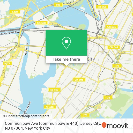 Mapa de Communipaw Ave (communipaw & 440), Jersey City, NJ 07304