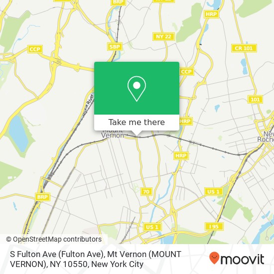 Mapa de S Fulton Ave (Fulton Ave), Mt Vernon (MOUNT VERNON), NY 10550